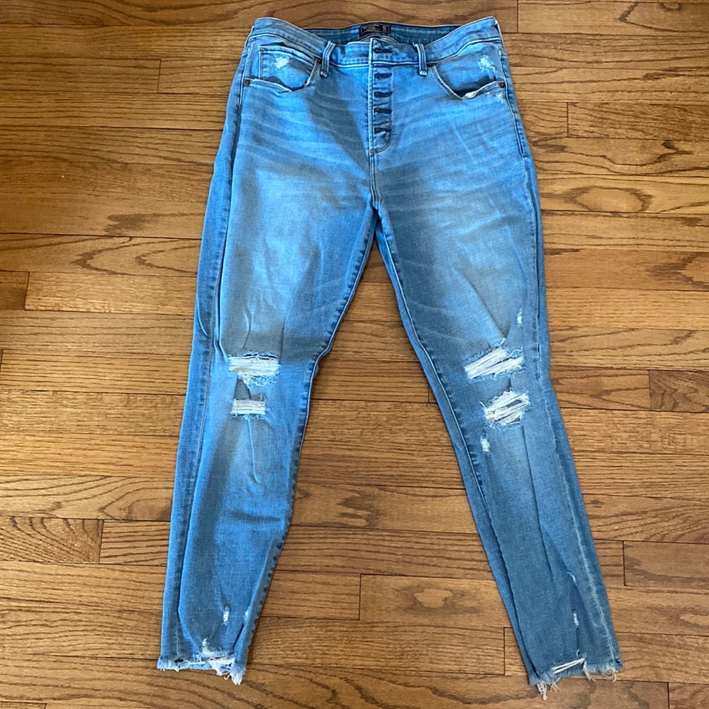 Like NEW Abercrombie & Fitch Curve Love High Rise Super Skinny Ankle Jeans